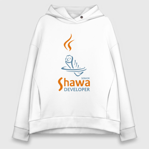 Женское худи Oversize хлопок Senior Shawa Developer, цвет белый