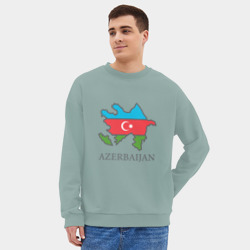 Мужской свитшот oversize без начеса хлопок Map Azerbaijan - фото 2