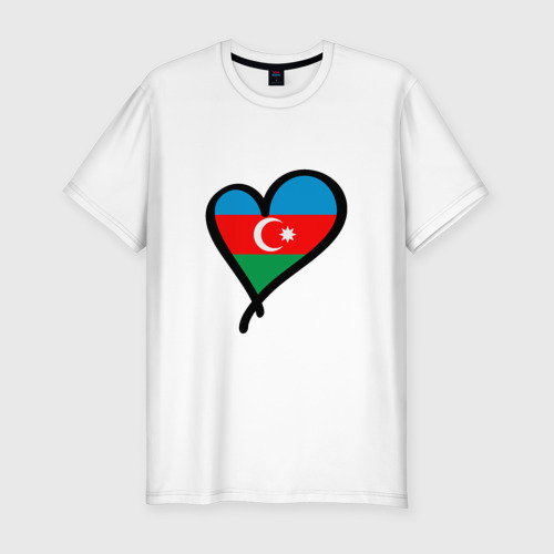Мужская футболка хлопок Slim Azerbaijan Heart