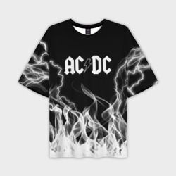 Мужская футболка oversize 3D AC/DC Fire