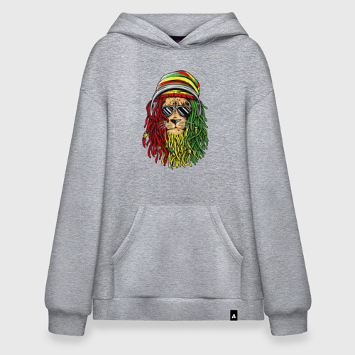 Худи SuperOversize хлопок Rasta lioN, цвет меланж