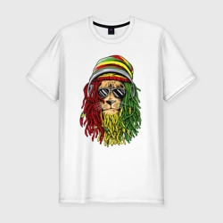 Мужская футболка хлопок Slim Rasta lioN
