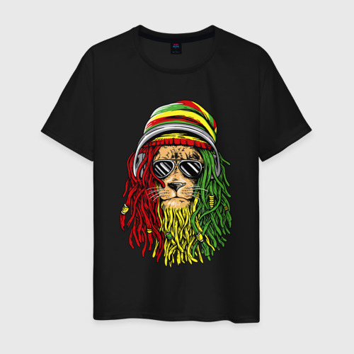 Мужская футболка хлопок Rasta lioN, цвет черный