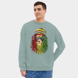 Мужской свитшот oversize без начеса хлопок Rasta lioN - фото 2