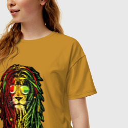 Женская футболка хлопок Oversize Jam lioN - фото 2