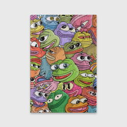 Обложка для паспорта матовая кожа Pepe bombing pattern