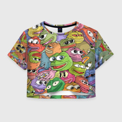 Женская футболка Crop-top 3D Pepe bombing