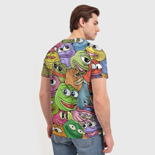 Мужская футболка 3D с принтом Pepe BOMBING, вид сзади #2