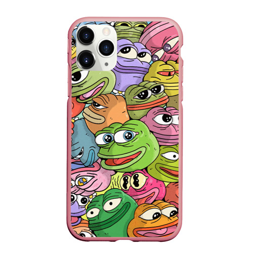 Чехол для iPhone 11 Pro Max матовый Pepe bombing, цвет баблгам