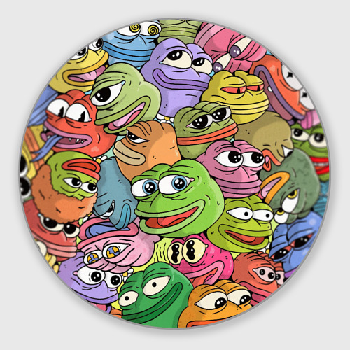 Круглый коврик для мышки Pepe bombing