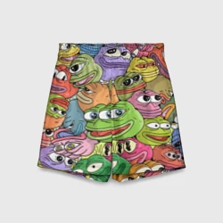 Детские спортивные шорты 3D Pepe bombing pattern
