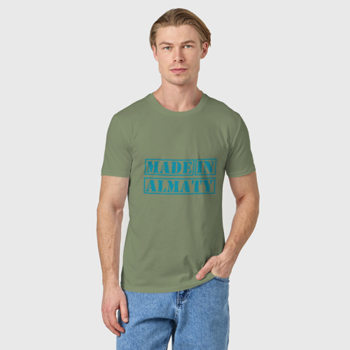 Мужская футболка хлопок Алматы Казахстан, цвет авокадо - фото 3