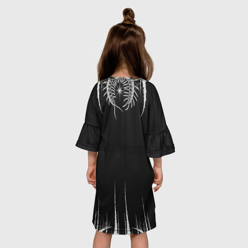Детское платье 3D с принтом DEAD INSIDE, Сороконожка, вид сзади #2