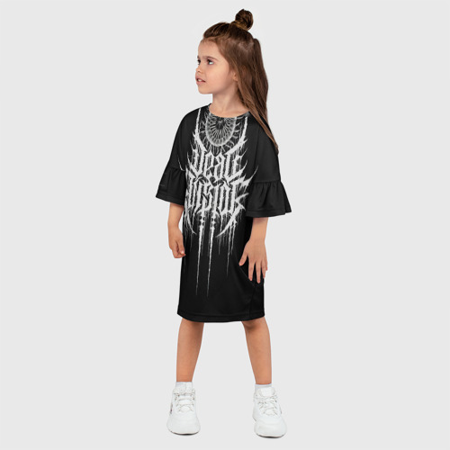 Детское платье 3D с принтом DEAD INSIDE, Сороконожка, фото на моделе #1