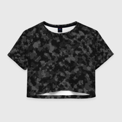 Женская футболка Crop-top 3D Тёмный камуфляж