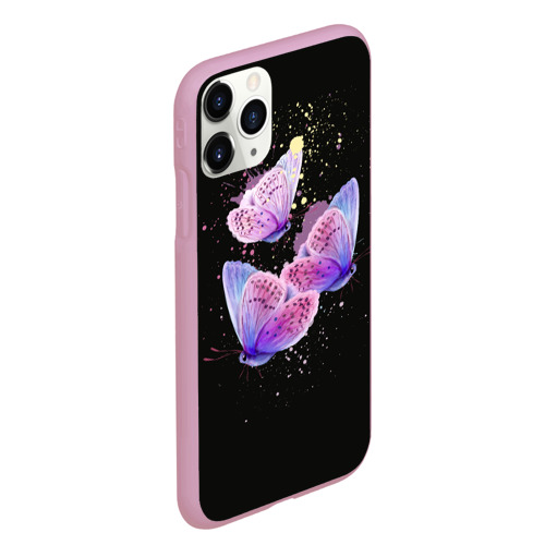 Чехол для iPhone 11 Pro Max матовый Butterflies Sky, цвет розовый - фото 3