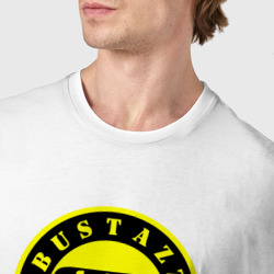 Футболка с принтом 9 грамм: Logo Bustazz Records для мужчины, вид на модели спереди №4. Цвет основы: белый