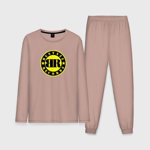 Мужская пижама с лонгсливом хлопок 9 грамм: Logo Bustazz Records, цвет пыльно-розовый