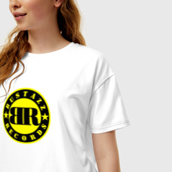 Женская футболка хлопок Oversize 9 грамм: Logo Bustazz Records - фото 2