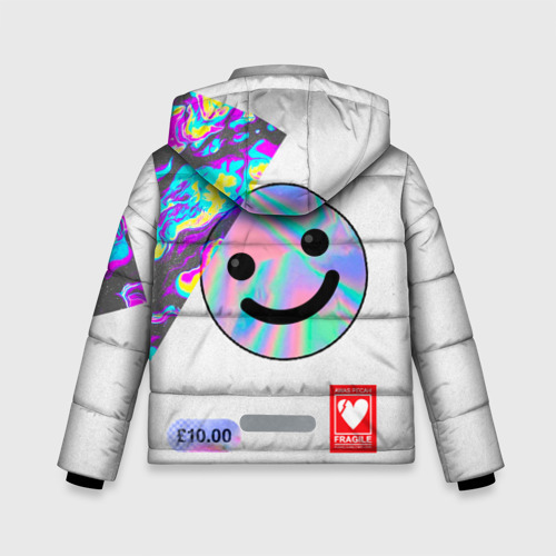 Зимняя куртка для мальчиков 3D Шиза, психоделика, цвет светло-серый - фото 2