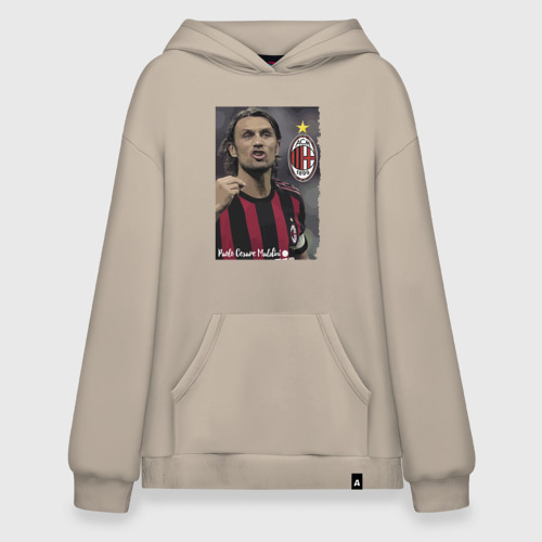 Худи SuperOversize хлопок Paolo Cesare Maldini - Milan, captain, цвет миндальный