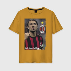 Женская футболка хлопок Oversize Paolo Cesare Maldini - Milan, captain