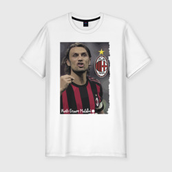 Мужская футболка хлопок Slim Paolo Cesare Maldini - Milan, captain
