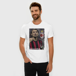 Мужская футболка хлопок Slim Paolo Cesare Maldini - Milan, captain - фото 2