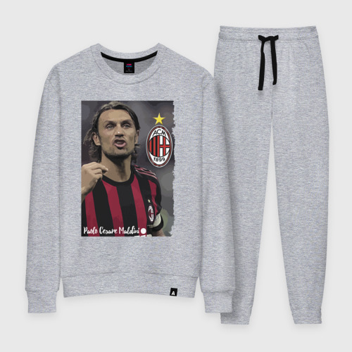 Женский костюм хлопок Paolo Cesare Maldini - Milan, captain, цвет меланж