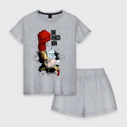 Женская пижама с шортиками хлопок Saitama One Punch