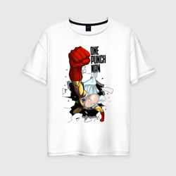 Женская футболка хлопок Oversize Saitama One Punch