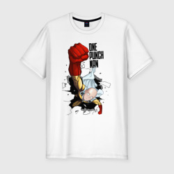 Мужская футболка хлопок Slim Saitama One Punch