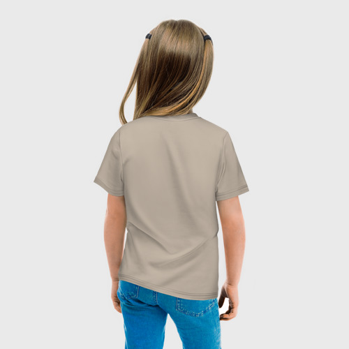 Детская футболка хлопок с принтом The girl in the fight, вид сзади #2