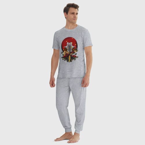 Мужская пижама хлопок с принтом Juggernaut  Dota 2, вид сбоку #3