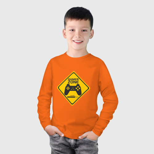 Детский лонгслив хлопок Игровая Территория, цвет оранжевый - фото 3