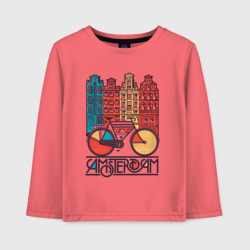 Детский лонгслив хлопок Амстердам - город велосипедистов