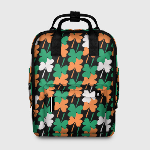 Женский рюкзак 3D Клевер в цветах Ирландского флага паттерн