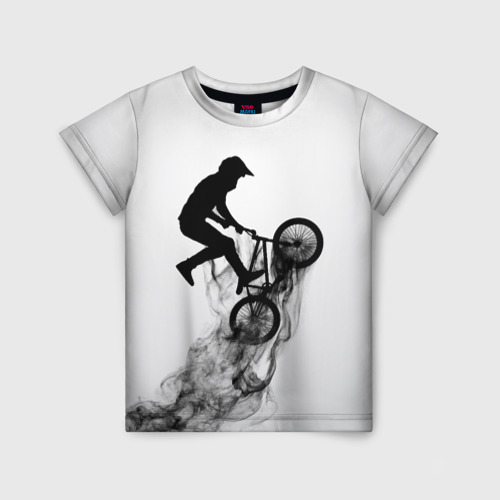 Детская футболка с принтом Велоспорт BMX Racing, вид спереди №1