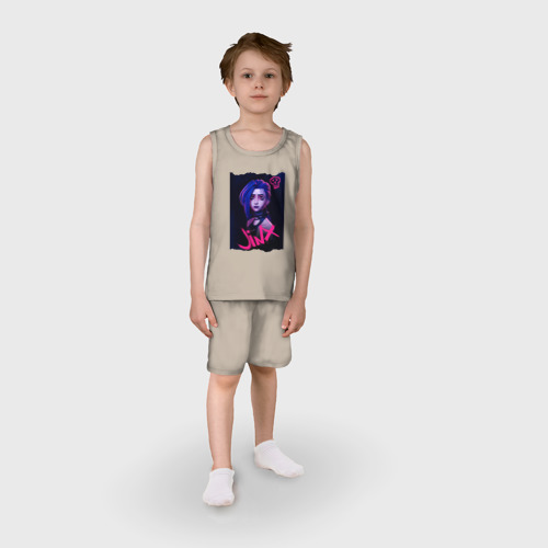 Детская пижама с шортами хлопок Arcane League Of Legends Jinx, цвет миндальный - фото 3