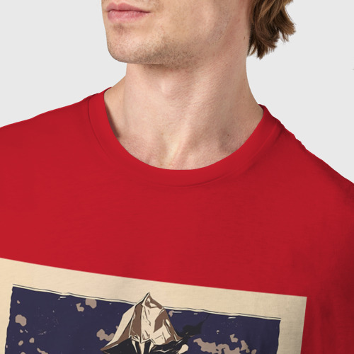 Мужская футболка хлопок Omen art, цвет красный - фото 6