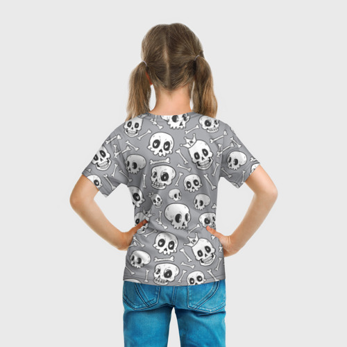 Детская футболка 3D Skulls & bones, цвет 3D печать - фото 6