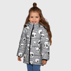 Зимняя куртка для девочек 3D Skulls & bones - фото 2