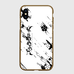 Чехол для iPhone XS Max матовый Чёрный клевер black clover,