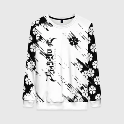 Женский свитшот 3D Чёрный клевер black clover,