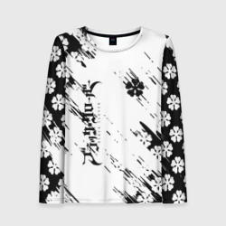 Женский лонгслив 3D Чёрный клевер black clover,