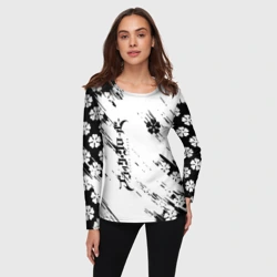 Женский лонгслив 3D Чёрный клевер black clover, - фото 2