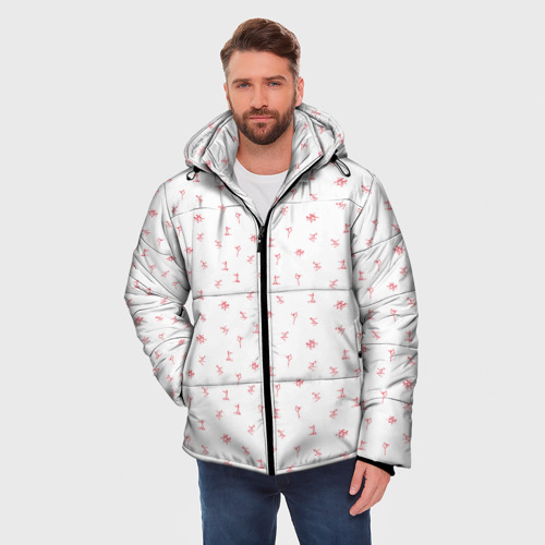 Мужская зимняя куртка 3D Зимний спортивный принт, цвет светло-серый - фото 3