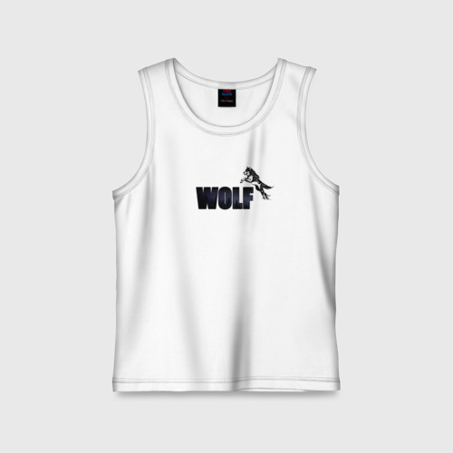 Детская майка хлопок Wolf brand, цвет белый