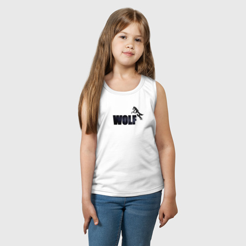 Детская майка хлопок Wolf brand, цвет белый - фото 3