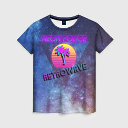Женская футболка 3D Neon Police. Retrowave